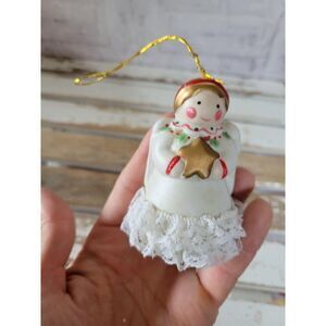 Boa Angel cherub star Bell vintage ornament Xmas h